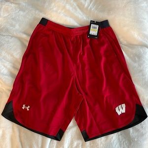 Under Armour Wisconsin Red Men’s Basketball Shorts Size Medium